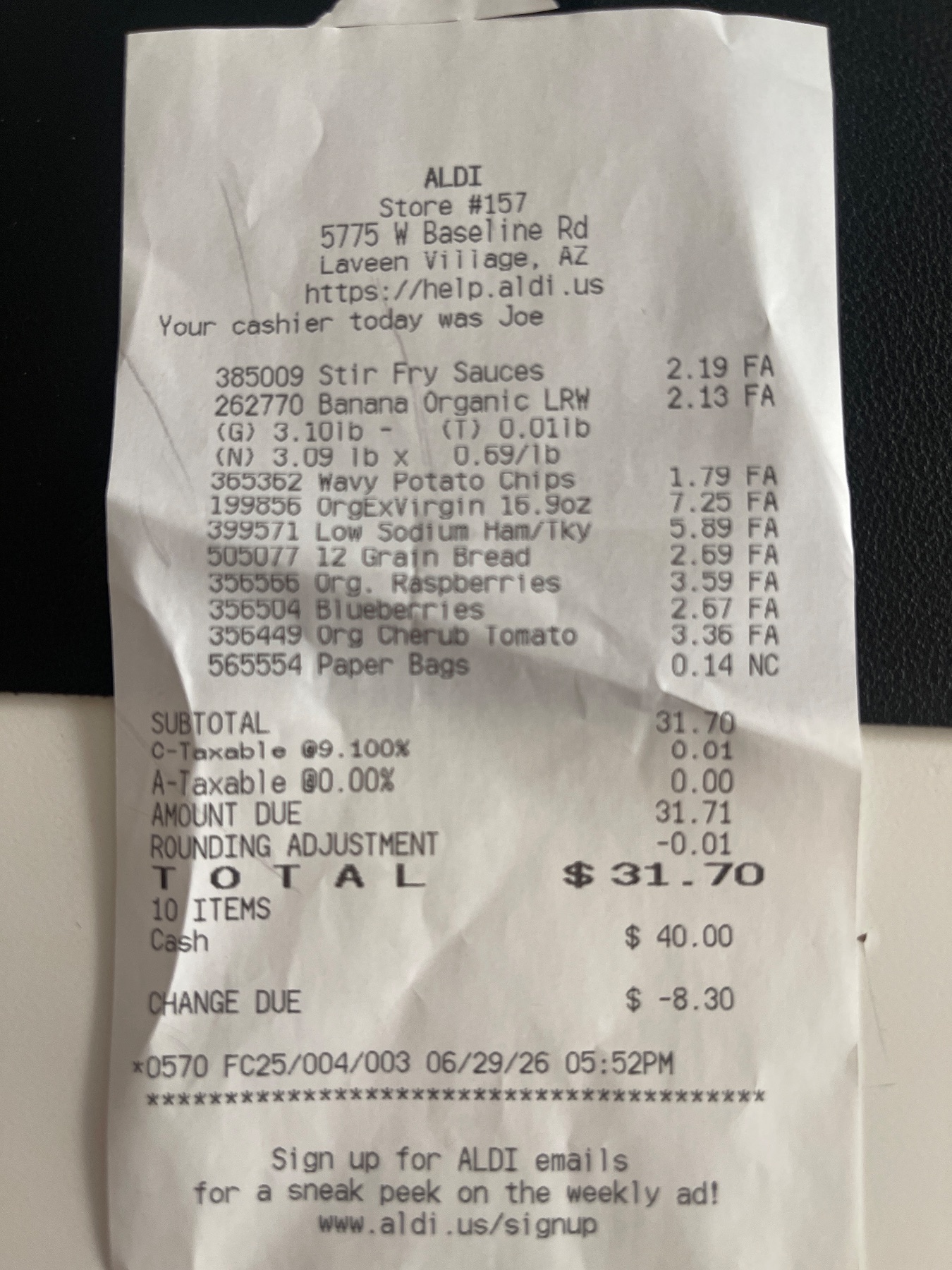 Receipt image