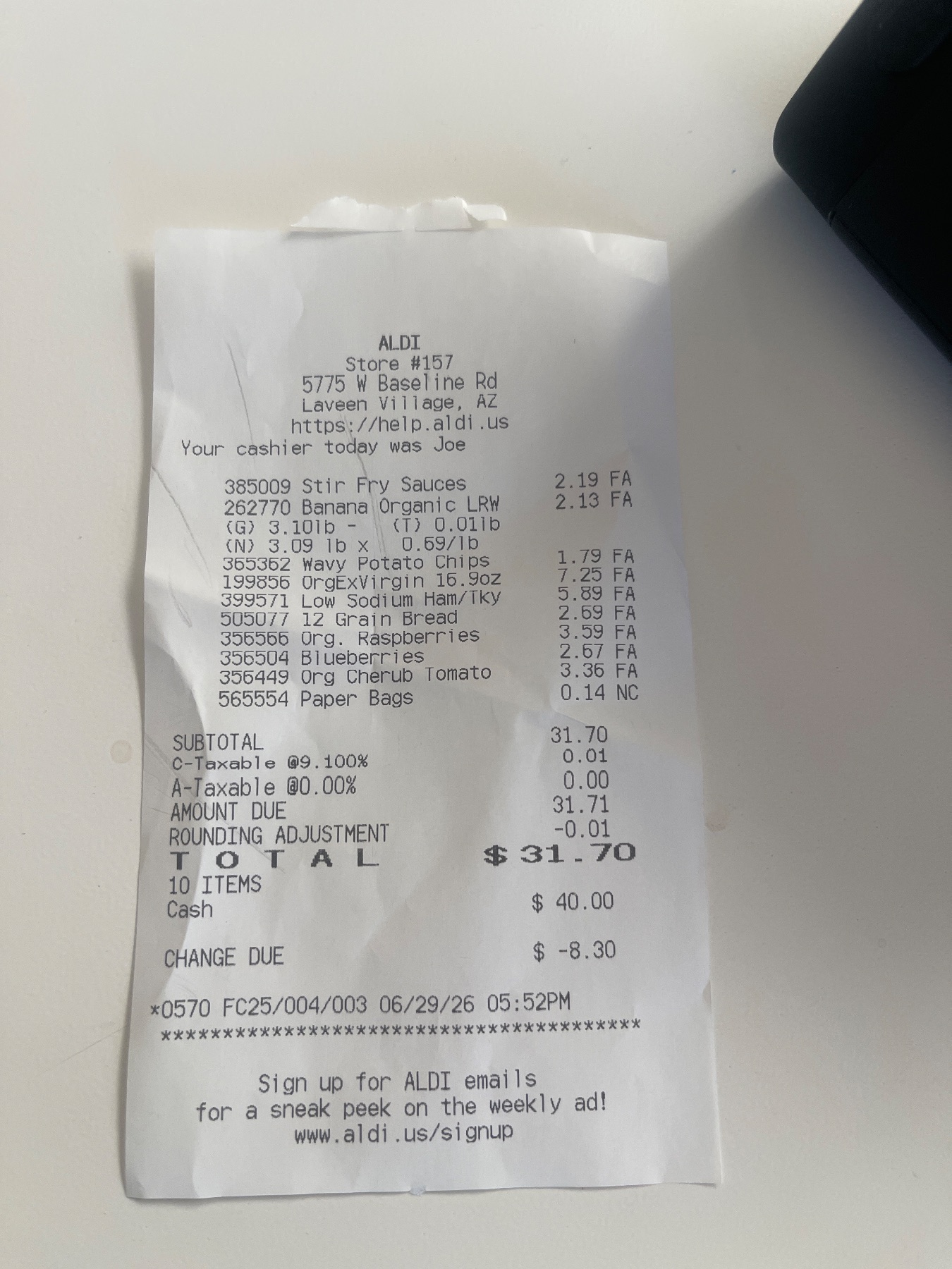 Receipt image