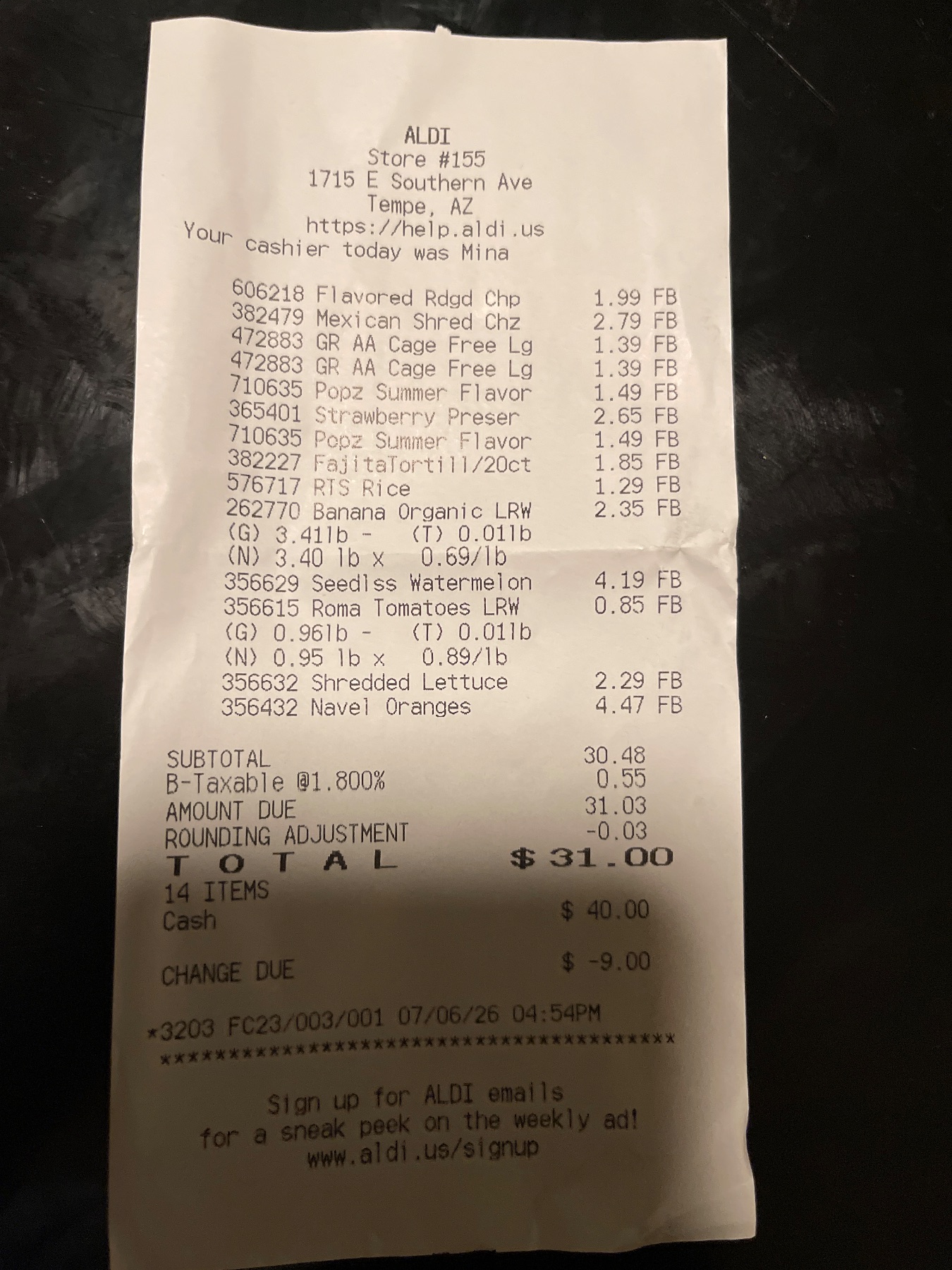 Receipt image