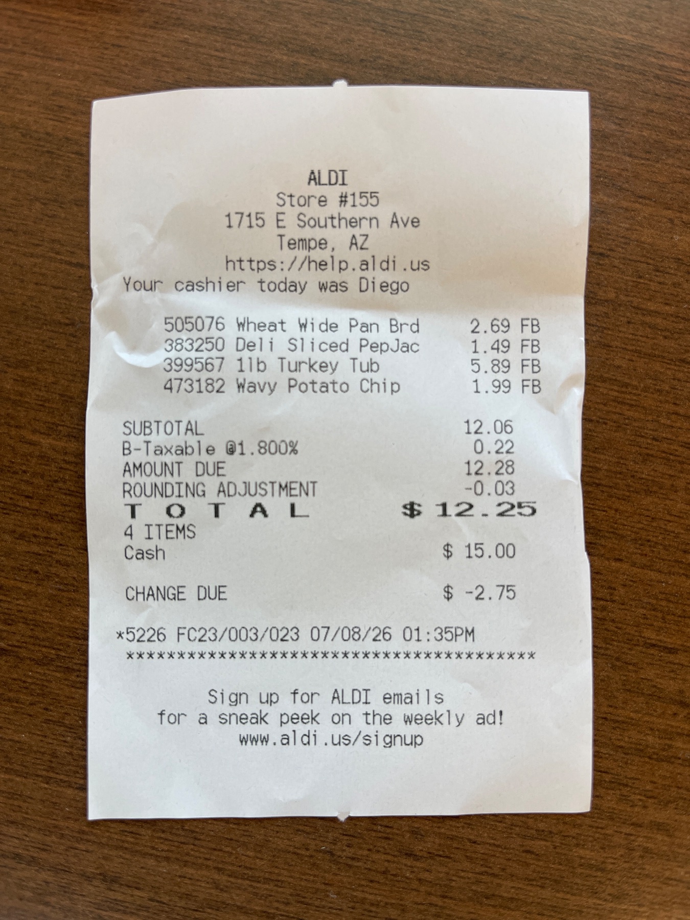 Receipt image