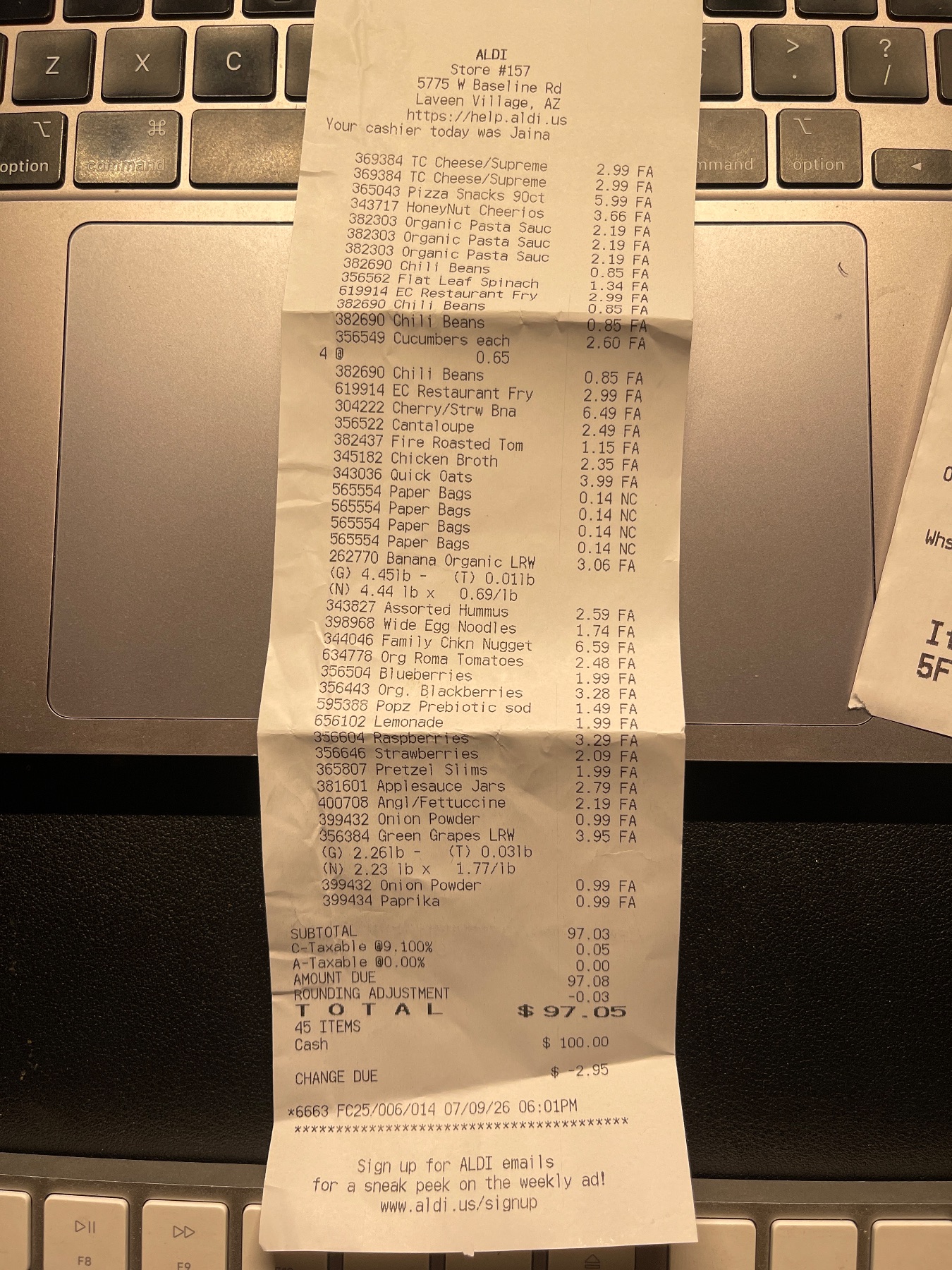 Receipt image