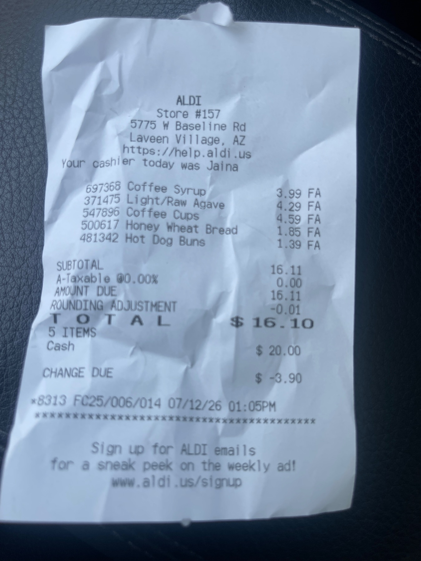 Receipt image