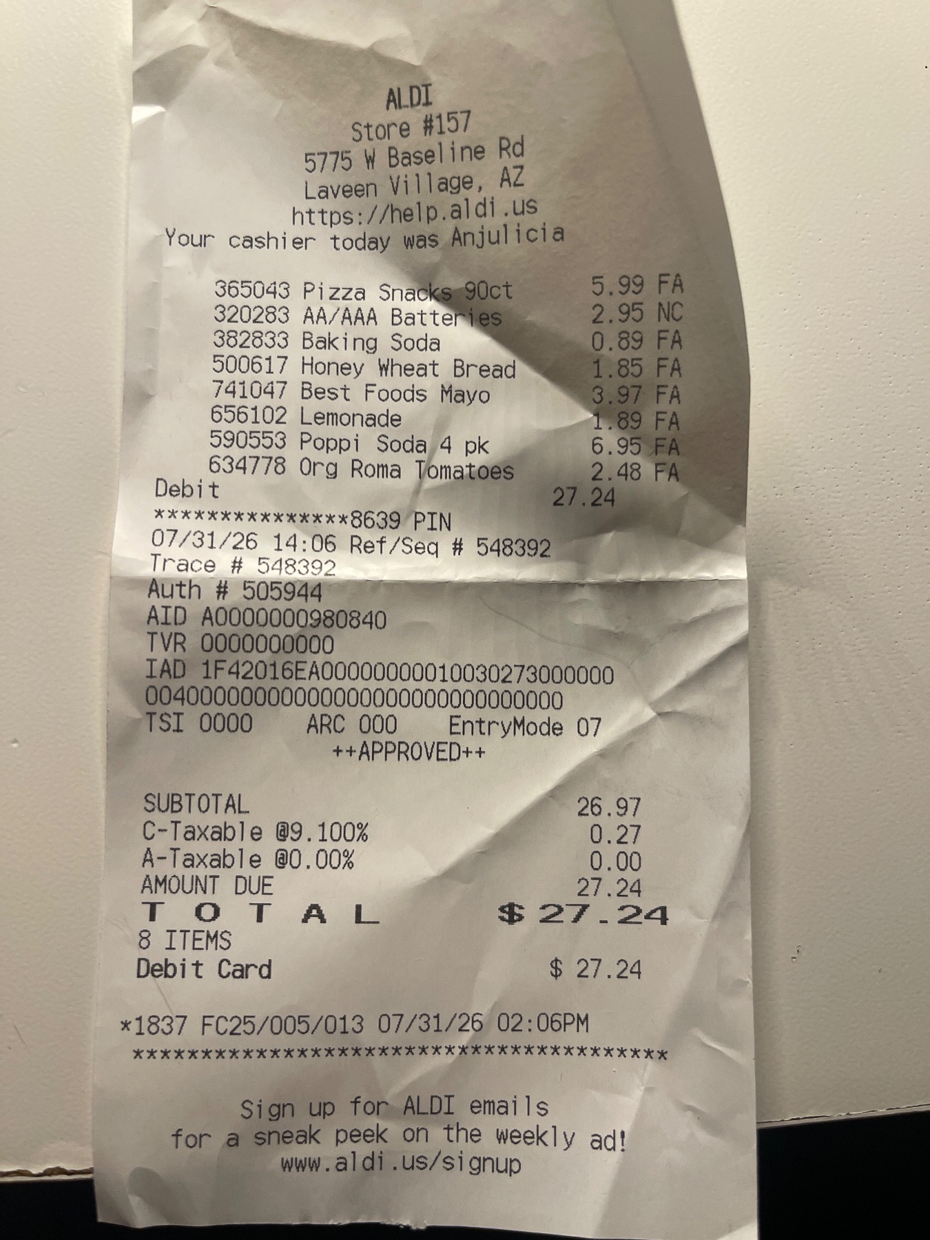 Receipt image